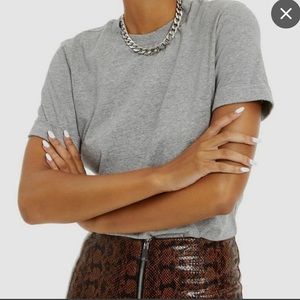 Danielle Bernstein Gray T shirt Crewneck Bodysuit